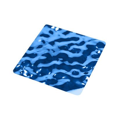 PVD Blue Water Wave Painel de aço inoxidável estampado folha de ondulação de água para parede